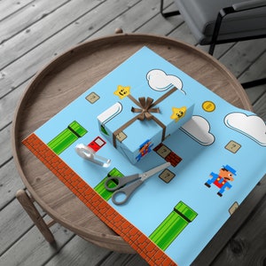 Mario Video Game Gift Wrap Papers - Mario Birthday - Mario wrapping paper - Unique Wrapping Paper