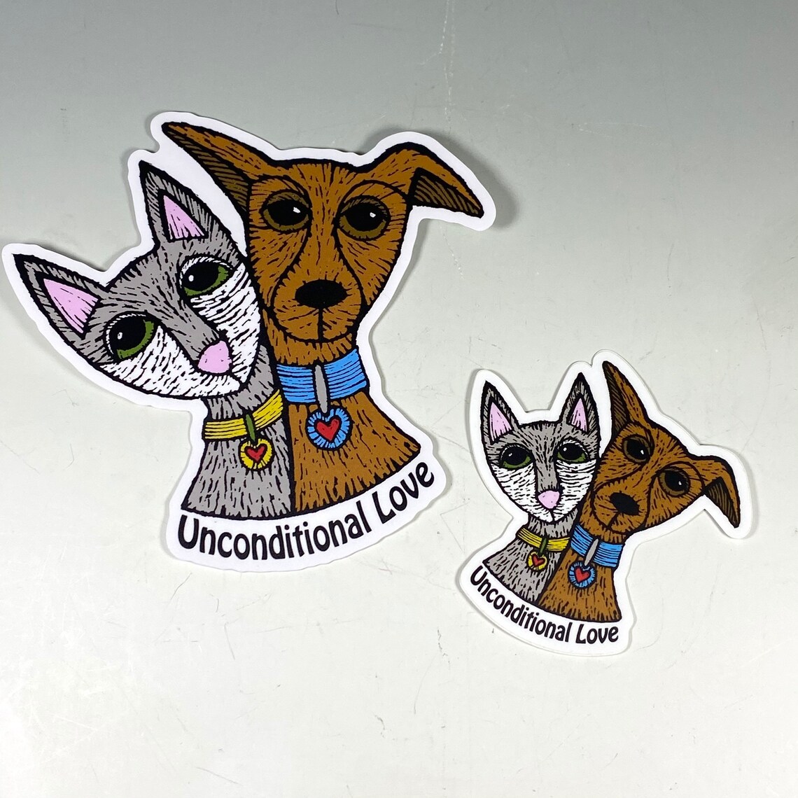 Cat and Dog Stickers Car Stickers Vinyl Stickers Dog Lover Etsy