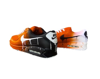 Zapatillas Nike Air Max 90 personalizadas / Diseño de goteo pintado a mano / Zapatillas de calle personalizadas / Regalo retro