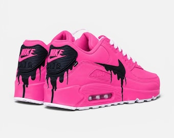 Custom Nike Air Max 90 Sneakers | Hand-Painted Drip Design | Personalized Streetwear Shoes | Retro Gift