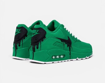 Custom Nike Air Max 90 Sneakers | Hand-Painted Drip Design | Personalized Streetwear Shoes | Retro Gift