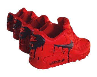 Custom Nike Air Max 90 Sneakers | Hand-Painted Drip Design | Personalized Streetwear Shoes | Retro Gift