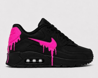 Custom Nike Air Max 90 Sneakers | Hand-Painted Drip Design | Personalized Streetwear Shoes | Retro Gift