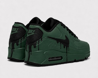 Custom Nike Air Max 90 Sneakers | Hand-Painted Drip Design | Personalized Streetwear Shoes | Retro Gift