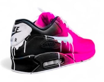 Custom Nike Air Max 90 Sneakers | Hand-Painted Drip Design | Personalized Streetwear Shoes | Retro Gift
