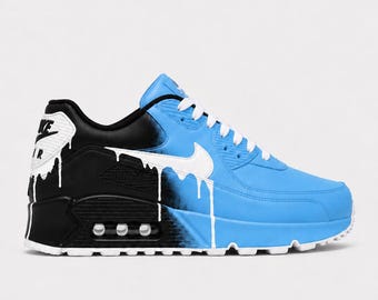 Custom Nike Air Max 90 Sneakers | Hand-Painted Drip Design | Personalized Streetwear Shoes | Retro Gift
