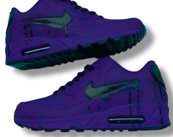 Custom Nike Air Max 90 Sneakers | Hand-Painted Drip Design | Personalized Streetwear Shoes | Retro Gift
