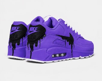 Custom Nike Air Max 90 Sneakers | Hand-Painted Drip Design | Personalized Streetwear Shoes | Retro Gift