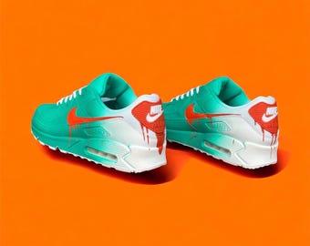 Custom Nike Air Max 90 Sneakers | Hand-Painted Drip Design | Personalized Streetwear Shoes | Retro Gift