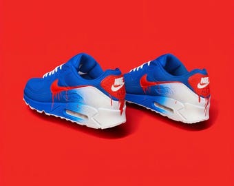 Custom Nike Air Max 90 Sneakers | Hand-Painted Drip Design | Personalized Streetwear Shoes | Retro Gift
