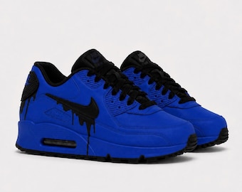 Custom Nike Air Max 90 Sneakers | Hand-Painted Drip Design | Personalized Streetwear Shoes | Retro Gift