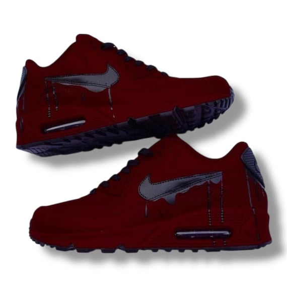 Custom Nike Air Max 90 Sneakers Hand-painted Drip Design
