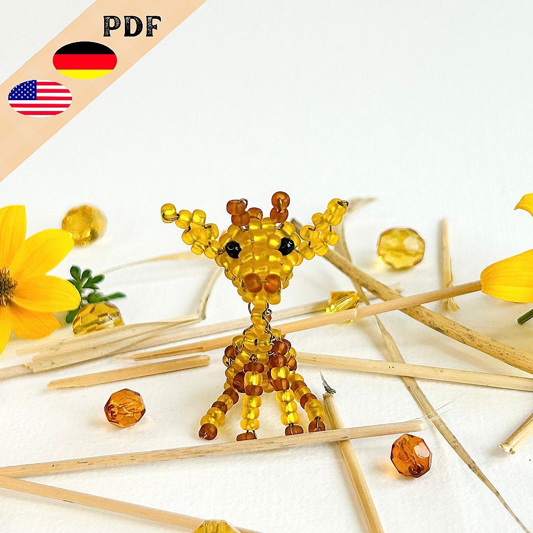 Giraffe Pdf Bead Pattern, Beaded Animal Instructions German, Bead ...