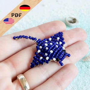 Manta Rochen pdf Perlenmuster, Stachelrochen Perlentiere Anleitung deutsch, Perlen Rochen Anleitung englisch, PLUS Grundlagen für Anfänger