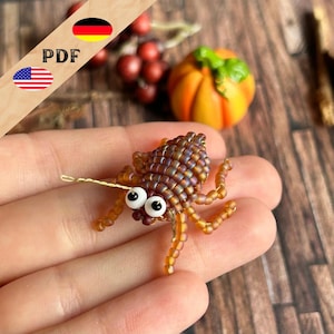 Cockroach bead pattern, beaded animal beetle instructions in German and English, Halloween bead figure, PLUS basic monster