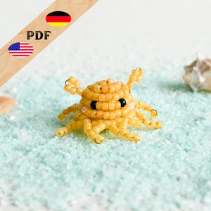 Patrón de cuentas en PDF de pulpo Dumbo, instrucciones de animales con cuentas en alemán, instrucciones de calamar y pulpo en inglés, MÁS conceptos básicos para principiantes