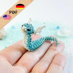 Little Dragon PDF Beaded Pattern, DIY Beaded Animal Baby Dragon, Instructions in German and English, PLUS Basics for Beginners