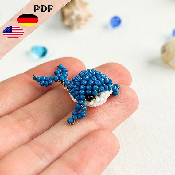 Whale PDF Bead Pattern, Beaded Animal Instructions in German  display picture 1