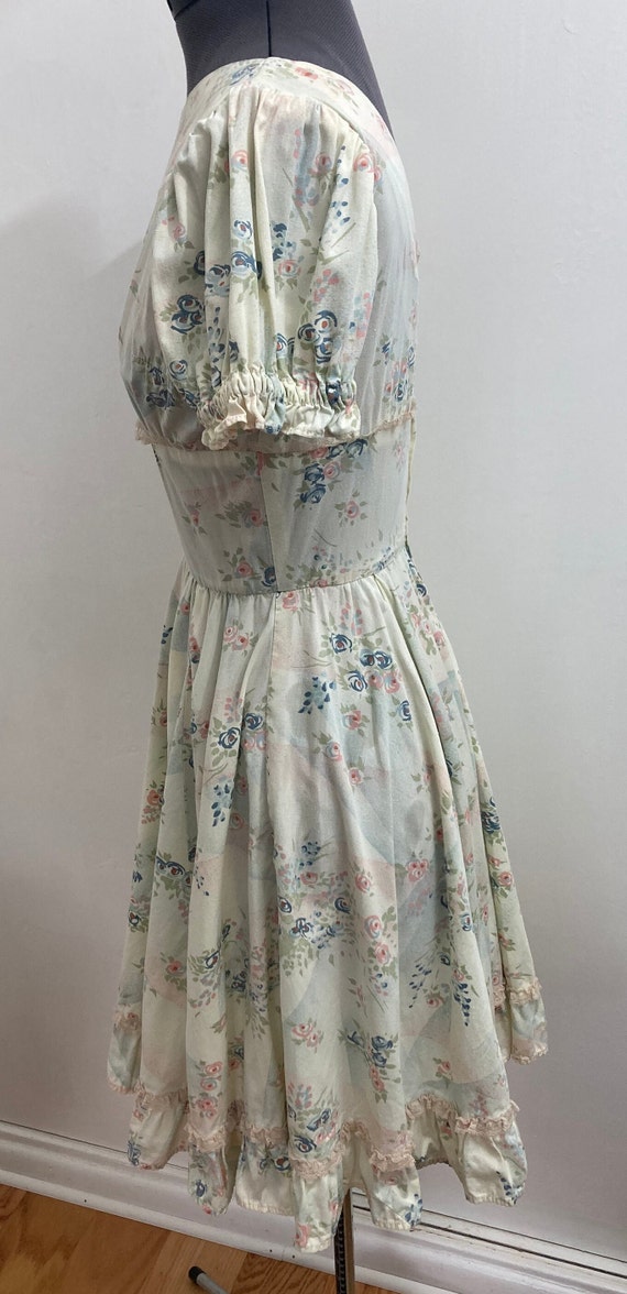 Vintage De Loris Gunne Sax Style Tiered Dress Cre… - image 8