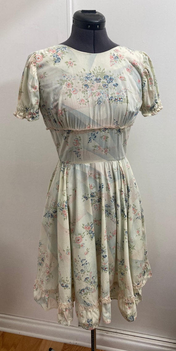 Vintage De Loris Gunne Sax Style Tiered Dress Cre… - image 4
