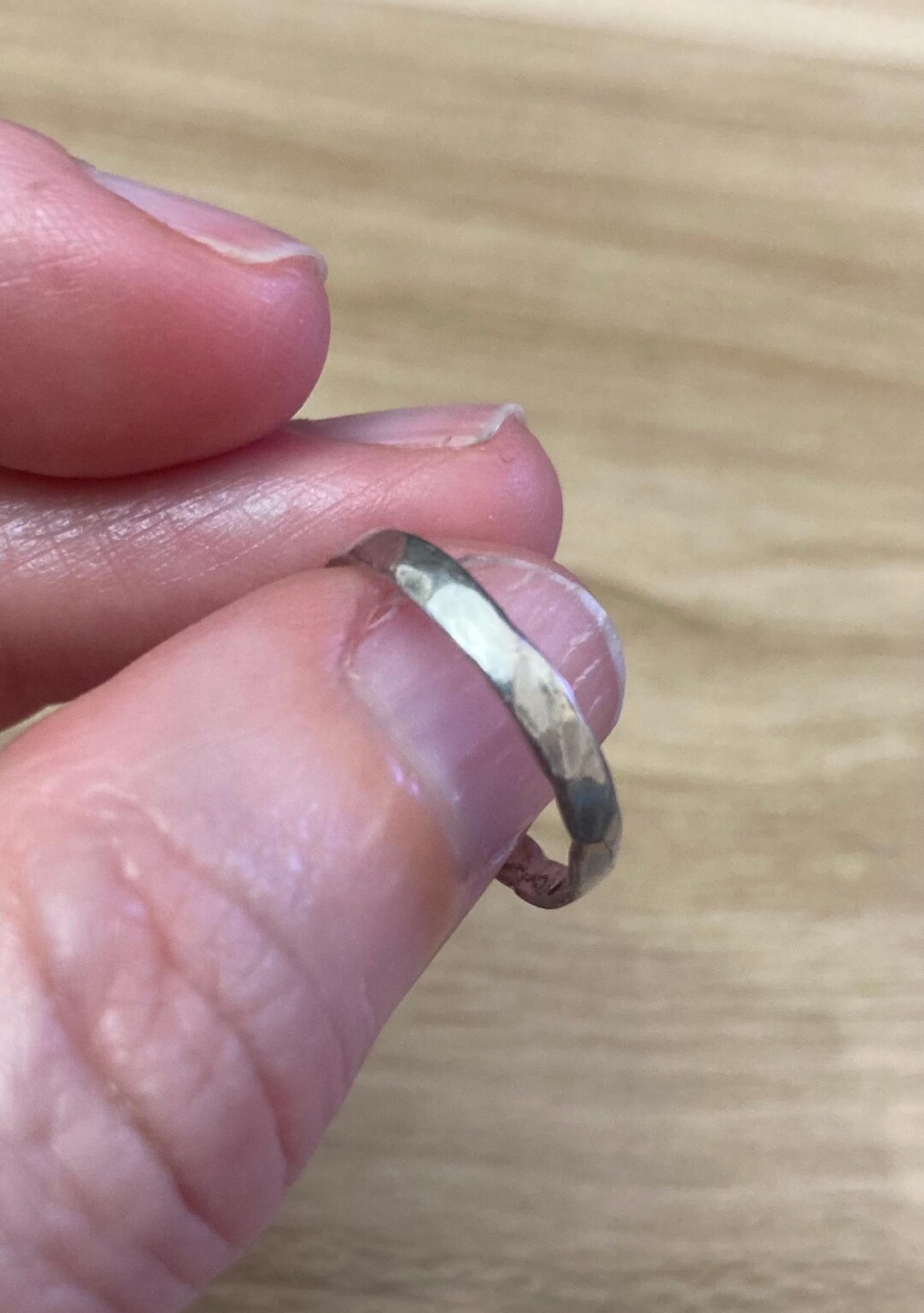 Vintage Hammered Plain Silver Band Ring Modest Size 5.5 - Etsy