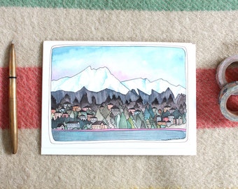 Olympic Mountains - Greeting Card - Blank Card - Northwest Art Card - Olympic Mountain Card - Greeting Card - Olympic Mountains Card