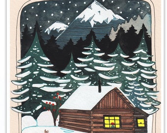 Festive Blank Card for Sending Warm Wishes - Cozy up this Holiday Season