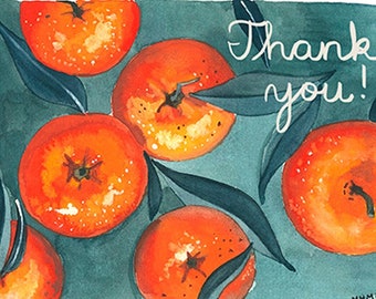 Blank Thank You Notecard - Tangerine Thank You