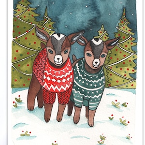 Cabritos con suéteres navideños - Cabras navideñas