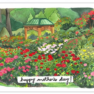 Carte vierge pour la fête des mères - Roseraie pour maman