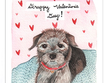 Scrappy hond Valentijnsdag kaart - Scrappy Valentijnsdag