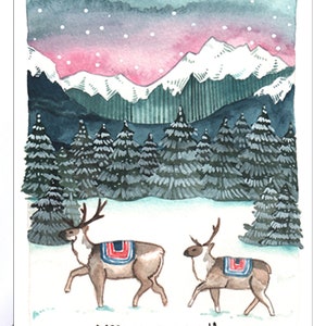 Carte vierge scène d'hiver - La paix sur la terre