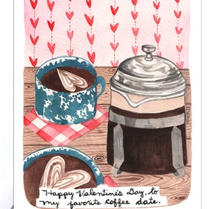 Biglietto di San Valentino con caffè - Appuntamento con il caffè di San Valentino