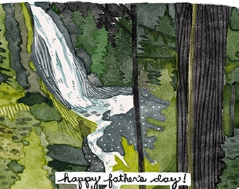 Blank Father's Day Card - Wachella Falls Father's Day Card