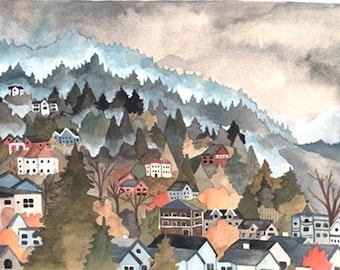 Portland Oregon Blank Greeting Card - Northwest Hills