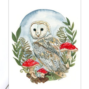 Cartão de saudação de coruja desenhado à mão - perfeito para celebrações de inverno