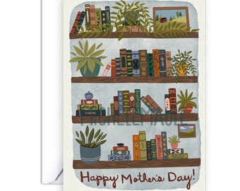 Blank Mother's Day Card - Mom's Bookcase