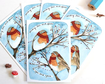 Winter Robins Card Set - Box Set of Christmas Cards