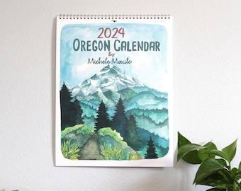 2024 Illustrated Oregon Wall Calendar