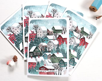 Holiday Houses Card Set - Box Set of Christmas Cards