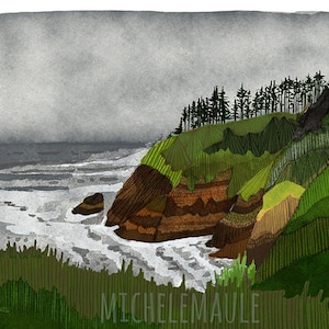 Northwest Coastline Decor - Washington State Cape Disappointment Print