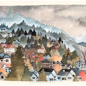 Art Print of Portland Oregon&#39;s West Hills
