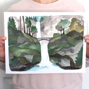 Waterfall Art Print - Multnomah Falls