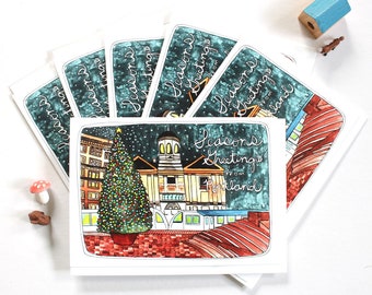 Set of Portland Oregon Christmas Cards
