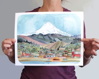 Oregon Illustration Art - The Dalles