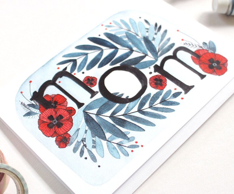 Mother's Day Card  Mom with Flowers image 2