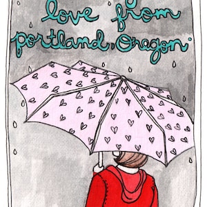Valentinstagskarte - Portland-Oregon Postkarte - Liebesversand aus Portland Oregon