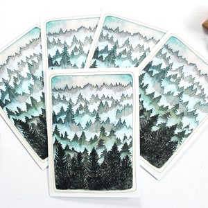 Set of Blank Northwest Forest Notecards