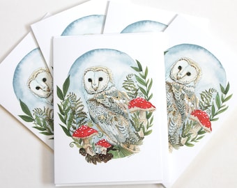 Set of Blank Notecards - Snow Owl