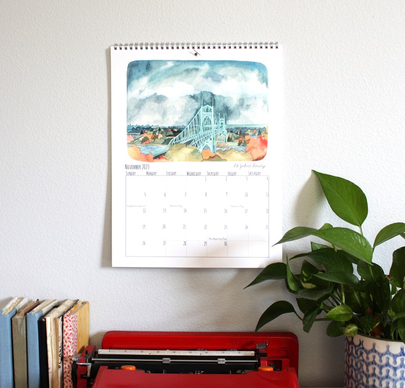 2023 Illustrated Portland Oregon Wall Calendar - Etsy